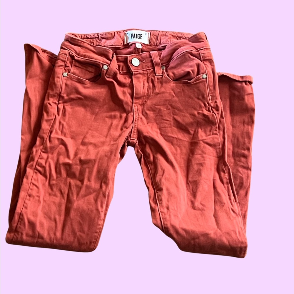 Paige orange skinny jeans size 25”